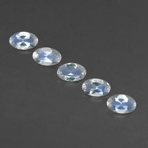  ct natürliche weißer Regenbogen-Mondstein-Edelsteine, Oval Schliff, Transparent
