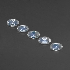 ct natürliche weißer Regenbogen-Mondstein-Edelsteine, Oval Schliff, Transparent