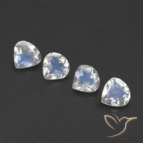 1.36 ct natürliche Bläulich-weiß Regenbogenmondstein-Edelsteine, Birnenform, Transparent