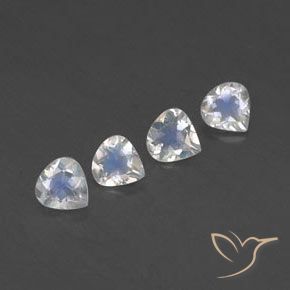 1.37 ct natürliche Bläulich-weiß Regenbogenmondstein-Edelsteine, Birnenform, Transparent