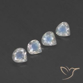 1.48 ct natürliche Bläulich-weiß Regenbogenmondstein-Edelsteine, Birnenform, Transparent