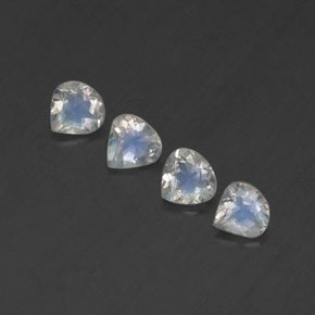 1,40 ct natürliche weißer Regenbogen-Mondstein-Edelsteine, Birnenform, Transparent