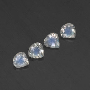 1,40 ct natürliche weißer Regenbogen-Mondstein-Edelsteine, Birnenform, Transparent