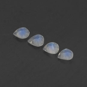 1,40 ct natürliche weißer Regenbogen-Mondstein-Edelsteine, Birnenform, Transparent