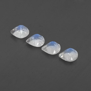1,50 ct natürliche weißer Regenbogen-Mondstein-Edelsteine, Birnenform, Transparent