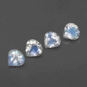 1,49 ct natürliche weißer Regenbogen-Mondstein-Edelsteine, Birnenform, Transparent