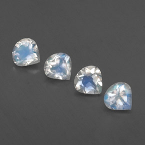 1,49 ct natürliche weißer Regenbogen-Mondstein-Edelsteine, Birnenform, Transparent