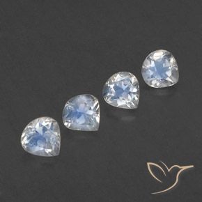 1.56 ct natürliche Bläulich-weiß Regenbogenmondstein-Edelsteine, Birnenform, Transparent