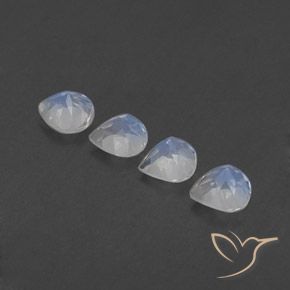 1.56 ct natürliche Bläulich-weiß Regenbogenmondstein-Edelsteine, Birnenform, Transparent