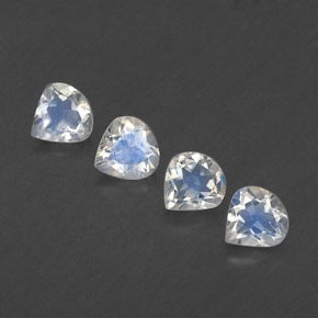 1,54 ct natürliche weißer Regenbogen-Mondstein-Edelsteine, Birnenform, Transparent