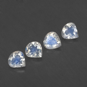 1,54 ct natürliche weißer Regenbogen-Mondstein-Edelsteine, Birnenform, Transparent
