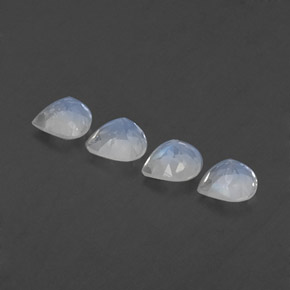1,54 ct natürliche weißer Regenbogen-Mondstein-Edelsteine, Birnenform, Transparent