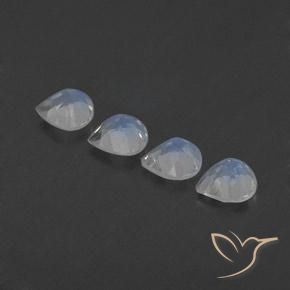 1.50 ct natürliche Bläulich-weiß Regenbogenmondstein-Edelsteine, Birnenform, Transparent