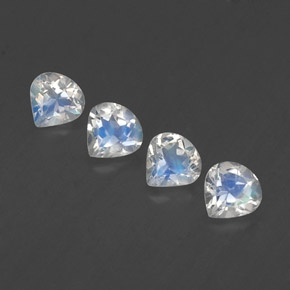 1,49 ct natürliche weißer Regenbogen-Mondstein-Edelsteine, Birnenform, Transparent
