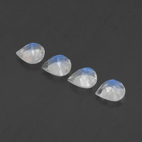1,49 ct natürliche weißer Regenbogen-Mondstein-Edelsteine, Birnenform, Transparent