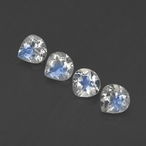 1,64 ct natürliche weißer Regenbogen-Mondstein-Edelsteine, Birnenform, Transparent