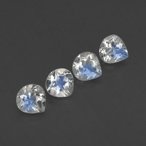 1,64 ct natürliche weißer Regenbogen-Mondstein-Edelsteine, Birnenform, Transparent