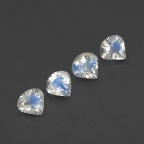 1,37 ct natürliche weißer Regenbogen-Mondstein-Edelsteine, Birnenform, Transparent