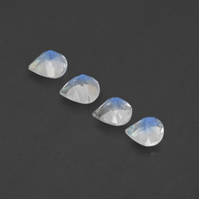 1,37 ct natürliche weißer Regenbogen-Mondstein-Edelsteine, Birnenform, Transparent