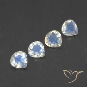 1.46 ct natürliche Bläulich-weiß Regenbogenmondstein-Edelsteine, Birnenform, Transparent
