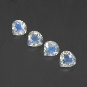 1,37 ct natürliche weißer Regenbogen-Mondstein-Edelsteine, Birnenform, Transparent