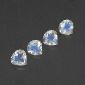 1,37 ct natürliche weißer Regenbogen-Mondstein-Edelsteine, Birnenform, Transparent