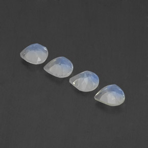 1,37 ct natürliche weißer Regenbogen-Mondstein-Edelsteine, Birnenform, Transparent
