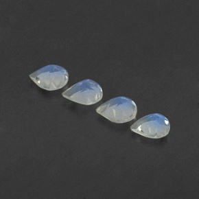  ct natürliche weißer Regenbogen-Mondstein-Edelsteine, Birnenform, Transparent
