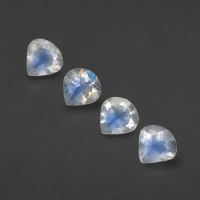 1,55 ct natürliche weißer Regenbogen-Mondstein-Edelsteine, Birnenform, Transparent