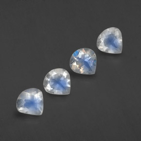 1,55 ct natürliche weißer Regenbogen-Mondstein-Edelsteine, Birnenform, Transparent