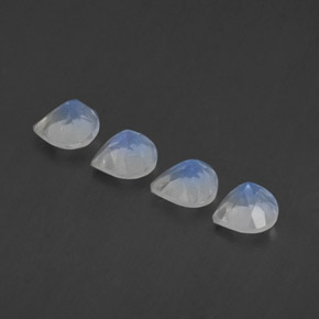 1,67 ct natürliche weißer Regenbogen-Mondstein-Edelsteine, Birnenform, Transparent