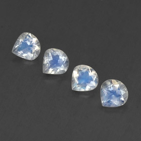 1,49 ct natürliche weißer Regenbogen-Mondstein-Edelsteine, Birnenform, Transparent