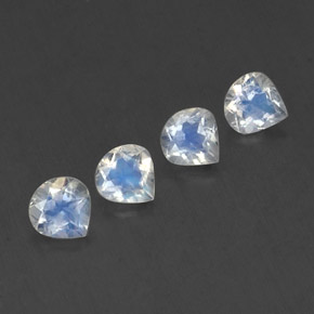 1,49 ct natürliche weißer Regenbogen-Mondstein-Edelsteine, Birnenform, Transparent