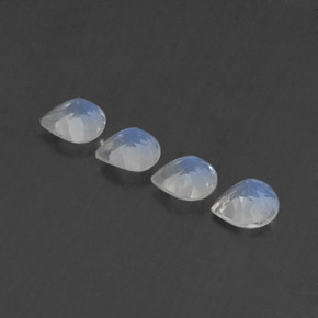 1,49 ct natürliche weißer Regenbogen-Mondstein-Edelsteine, Birnenform, Transparent