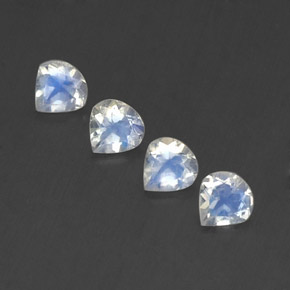 1,37 ct natürliche weißer Regenbogen-Mondstein-Edelsteine, Birnenform, Transparent