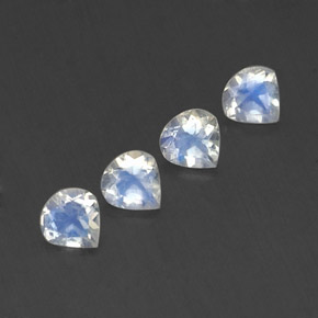 1,37 ct natürliche weißer Regenbogen-Mondstein-Edelsteine, Birnenform, Transparent