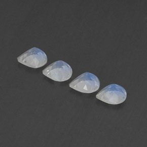 1,37 ct natürliche weißer Regenbogen-Mondstein-Edelsteine, Birnenform, Transparent