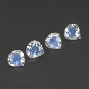 1,39 ct natürliche weißer Regenbogen-Mondstein-Edelsteine, Birnenform, Transparent