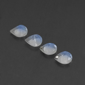 1,39 ct natürliche weißer Regenbogen-Mondstein-Edelsteine, Birnenform, Transparent