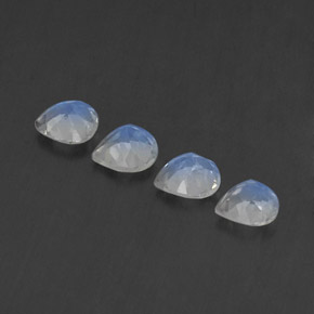 1,47 ct natürliche weißer Regenbogen-Mondstein-Edelsteine, Birnenform, Transparent