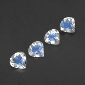 1,30 ct natürliche weißer Regenbogen-Mondstein-Edelsteine, Birnenform, Transparent