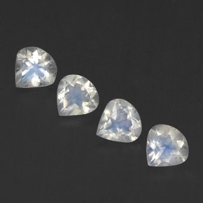 1,36 ct natürliche weißer Regenbogen-Mondstein-Edelsteine, Birnenform, Transparent