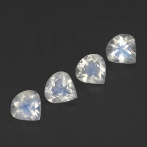 1,36 ct natürliche weißer Regenbogen-Mondstein-Edelsteine, Birnenform, Transparent