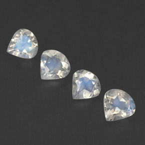 1,35 ct natürliche weißer Regenbogen-Mondstein-Edelsteine, Birnenform, Transparent