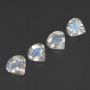 1,35 ct natürliche weißer Regenbogen-Mondstein-Edelsteine, Birnenform, Transparent
