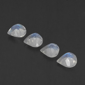1,35 ct natürliche weißer Regenbogen-Mondstein-Edelsteine, Birnenform, Transparent