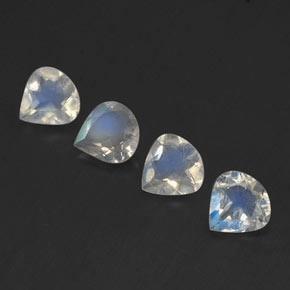 1,15 ct natürliche weißer Regenbogen-Mondstein-Edelsteine, Birnenform, Transparent