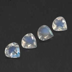 1,15 ct natürliche weißer Regenbogen-Mondstein-Edelsteine, Birnenform, Transparent