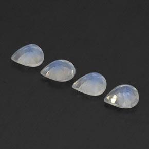 1,15 ct natürliche weißer Regenbogen-Mondstein-Edelsteine, Birnenform, Transparent