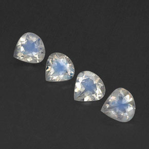 1,35 ct natürliche weißer Regenbogen-Mondstein-Edelsteine, Birnenform, Transparent